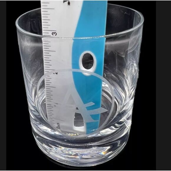 Set of 2 Luigi Bormioli Italy Double Old Fashioned Engraved “A” Glasses - Picture 7 of 8